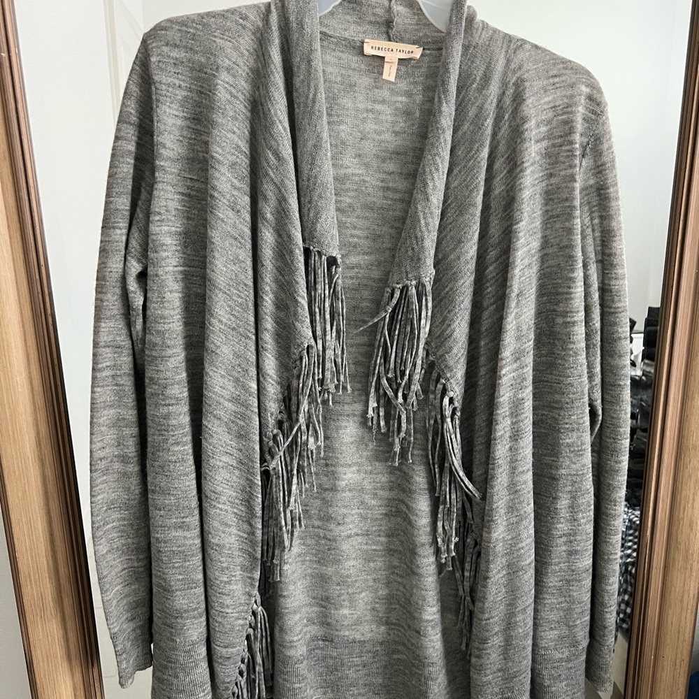 REBECCA TAYLOR Gray Light Alpaca Blend Sweater Size M $495